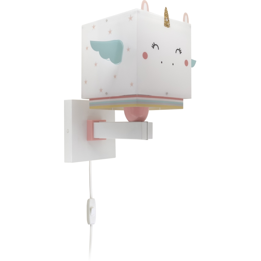 Dalber 64599 - Lasten seinävalaisin LITTLE UNICORN 1xE27/15W/230V