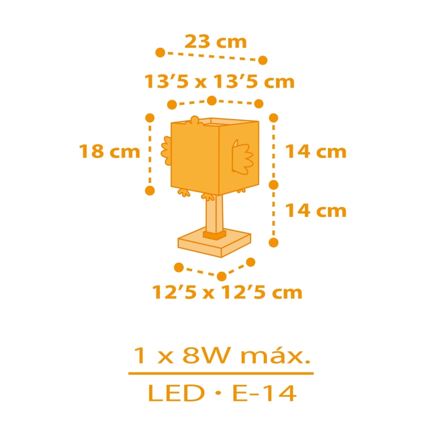 Dalber 64641 - Lasten lamppu LITTLE CHICKEN 1xE14/8W/230V