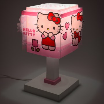 Dalber 73261 - LED Lasten pöytävalaisin HELLO KITTY 1xG4/4W/230V vaaleanpunainen