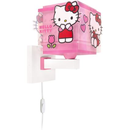 Dalber 73269 - HELLO KITTY lasten seinävalaisin 1x E27/15W/230V, vaaleanpunainen