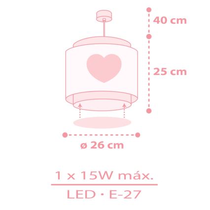 Dalber 76012S - Lasten kattokruunu BABY DREAMS 1xE27/15W/230V vaaleanpunainen