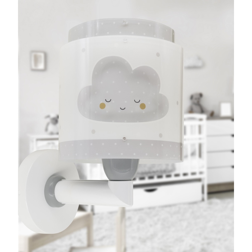 Dalber 76019E - Lasten seinävalaisin BABY DREAMS 1xE27/15W/230V harmaa