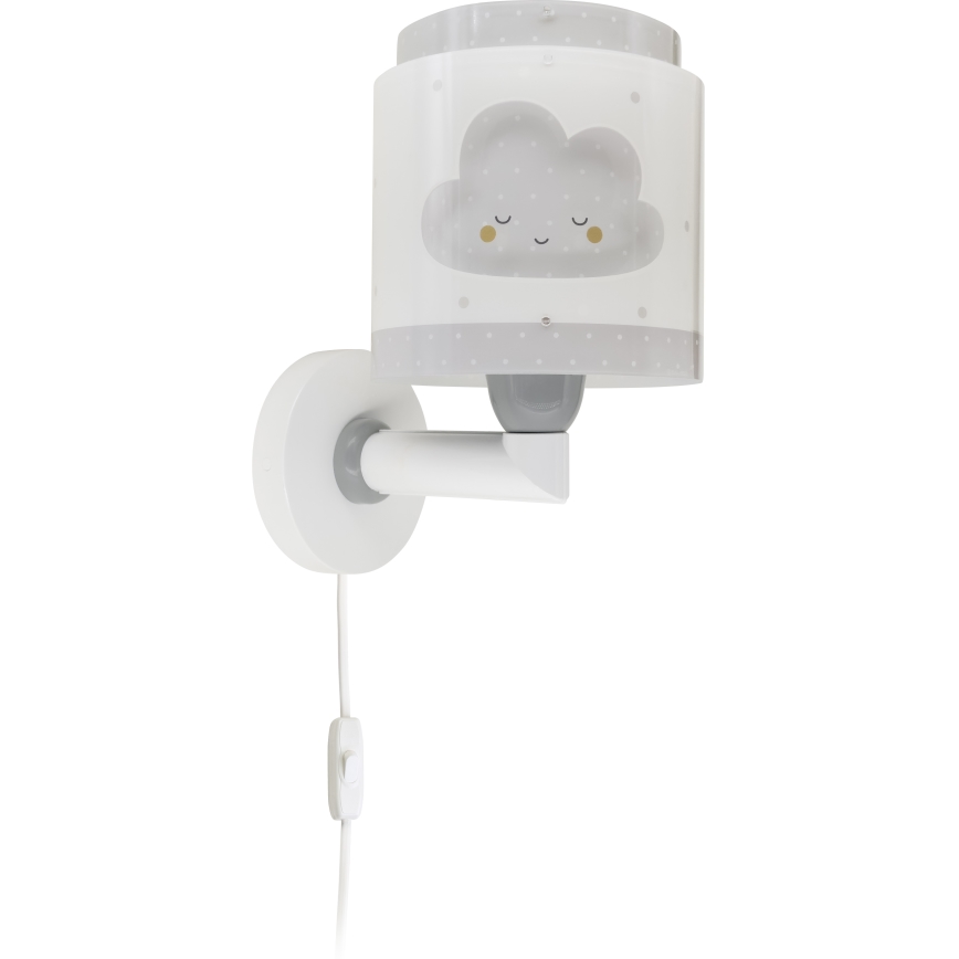 Dalber 76019E - Lasten seinävalaisin BABY DREAMS 1xE27/15W/230V harmaa