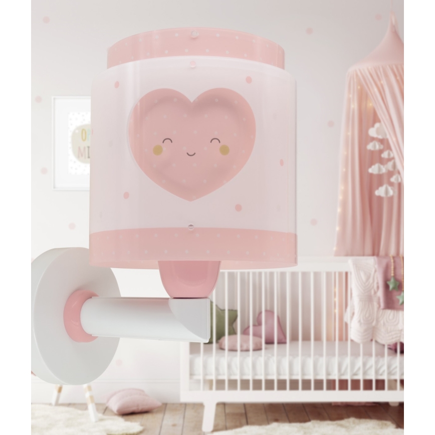 Dalber 76019S - Lasten seinävalaisin BABY DREAMS 1xE27/15W/230V vaaleanpunainen