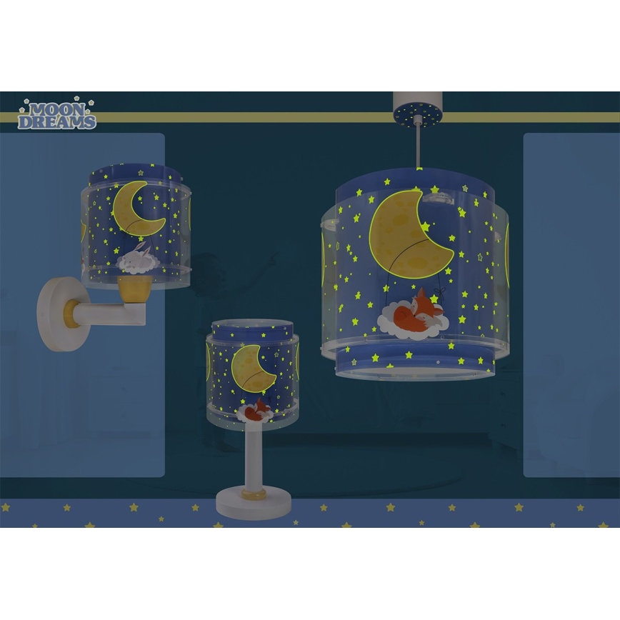 Dalber 76632 - Lasten riippuvalaisin MOON DREAMS 1xE27/15W/230V, sininen