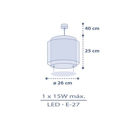 Dalber 76632 - Lasten riippuvalaisin MOON DREAMS 1xE27/15W/230V, sininen