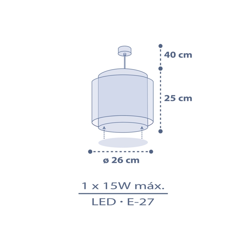 Dalber 76632 - Lasten riippuvalaisin MOON DREAMS 1xE27/15W/230V, sininen