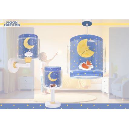 Dalber 76639 - Lasten seinävalaisin MOON DREAMS 1xE27/15W/230V sininen