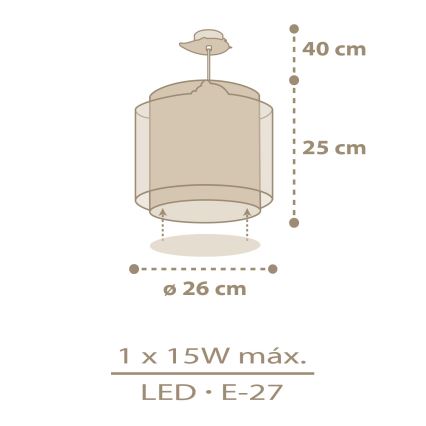 Dalber 76872 - Lasten kattokruunu BABY CHICK 1xE27/15W/230V