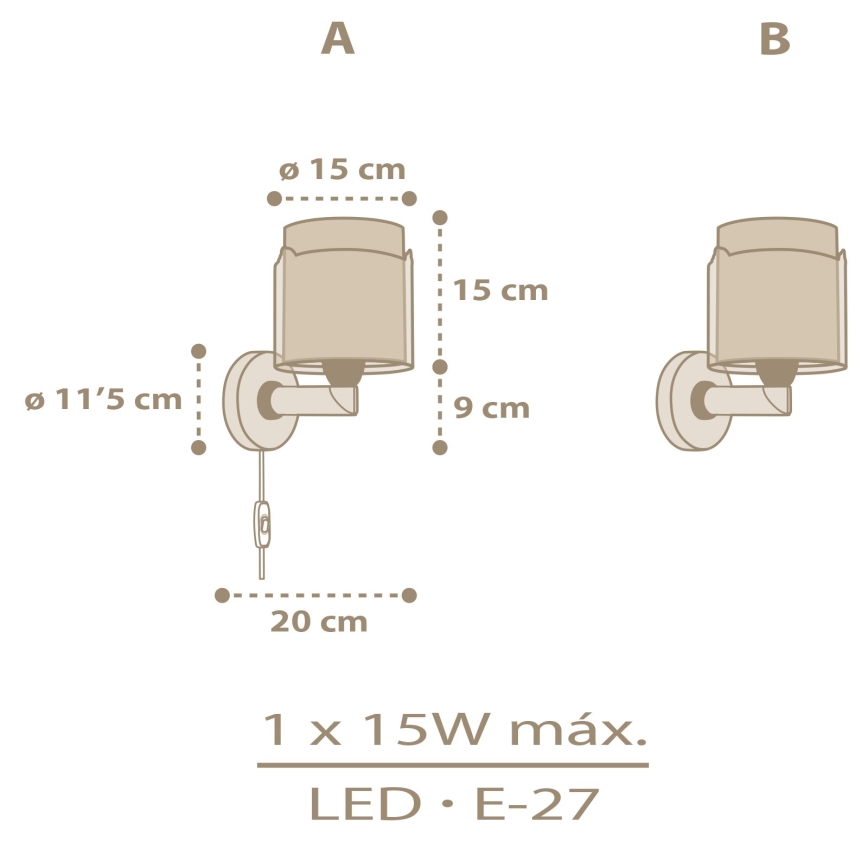 Dalber 76879 - Lasten seinävalaisin BABY CHICK 1xE27/15W/230V