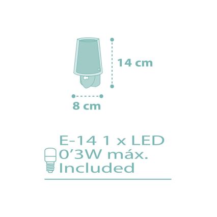 Dalber 81175H - LED Pieni lamppu pistorasiaan DREAM FLOWERS 1xE14/0,3W/230V