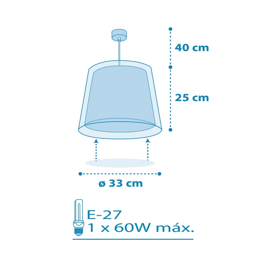 Dalber 81192T - Lasten kattokruunu LIGHT FEELING 1xE27/60W/230V