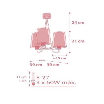 Dalber 81197S - Lasten kattokruunu LIGHT FEELING 3xE27/60W/230V