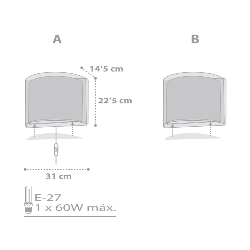 Dalber 81198E - Lasten seinävalaisin LIGHT FEELING 1xE27/60W/230V