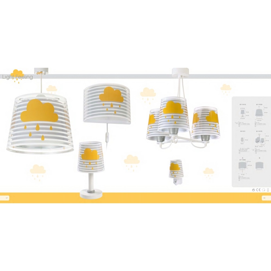 Dalber 81198E - Lasten seinävalaisin LIGHT FEELING 1xE27/60W/230V