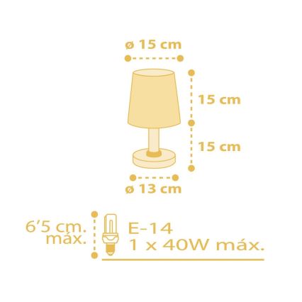 Dalber 82211A - Lasten lamppu STAR LIGHT 1xE14/40W/230V keltainen
