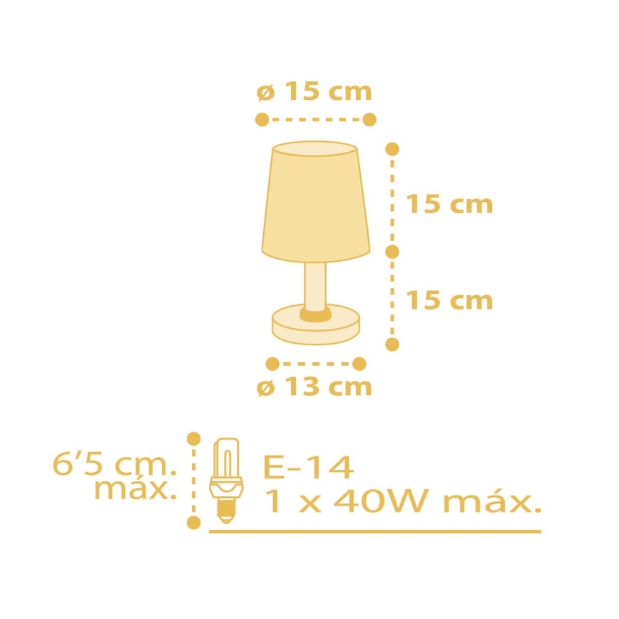Dalber 82211A - Lasten lamppu STAR LIGHT 1xE14/40W/230V keltainen