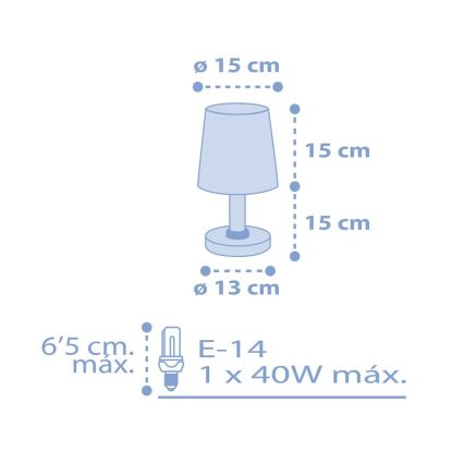 Dalber 82211T - Lasten lamppu STAR LIGHT 1xE14/40W/230V sininen