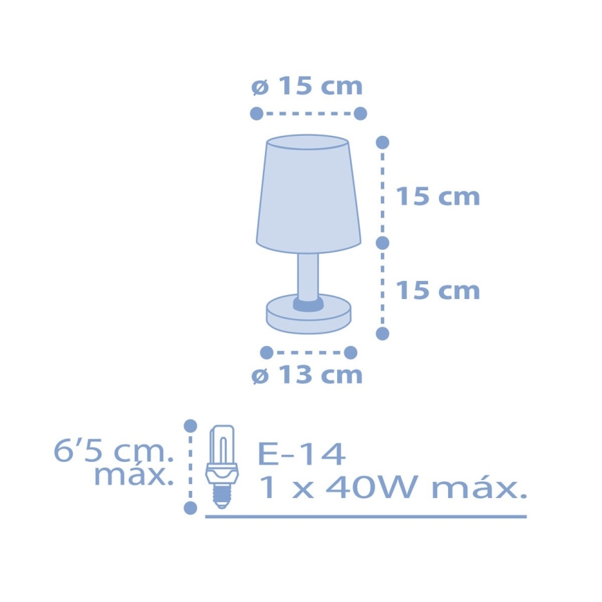 Dalber 82211T - Lasten lamppu STAR LIGHT 1xE14/40W/230V sininen