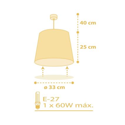 Dalber 82212A - Lasten kattokruunu STAR LIGHT 1xE27/60W/230V keltainen