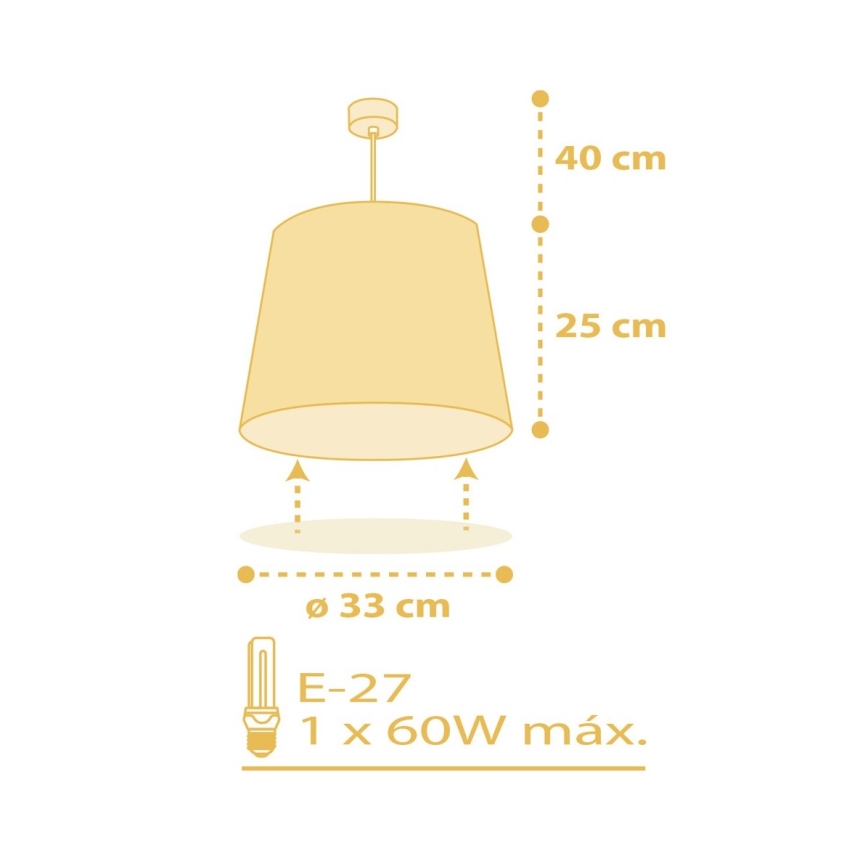 Dalber 82212A - Lasten kattokruunu STAR LIGHT 1xE27/60W/230V keltainen