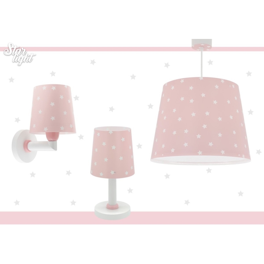 Dalber 82212S - Lasten kattokruunu STAR LIGHT 1xE27/60W/230V pinkki