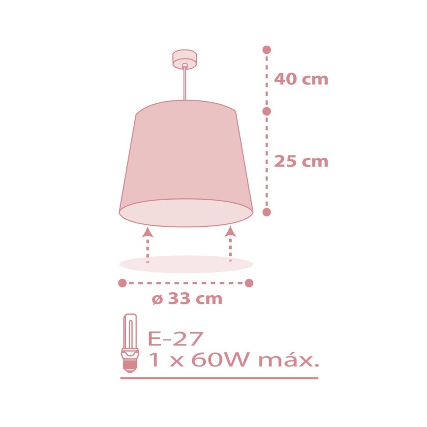 Dalber 82212S - Lasten kattokruunu STAR LIGHT 1xE27/60W/230V pinkki