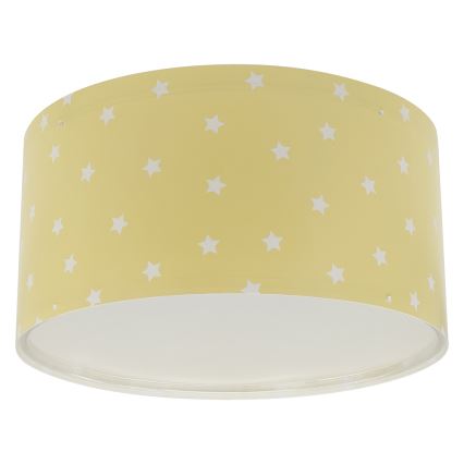 Dalber 82216A - Lasten kattovalaisin STAR LIGHT 2xE27/60W/230V keltainen