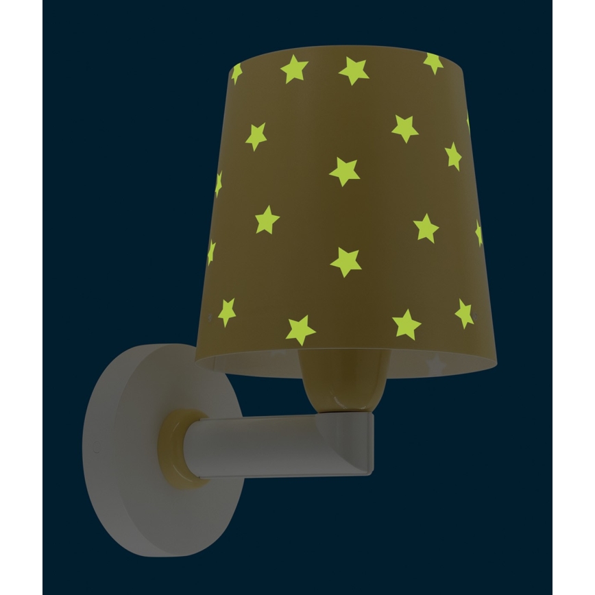 Dalber 82219A - Lasten seinävalo STAR LIGHT 1xE27/60W/230V keltainen