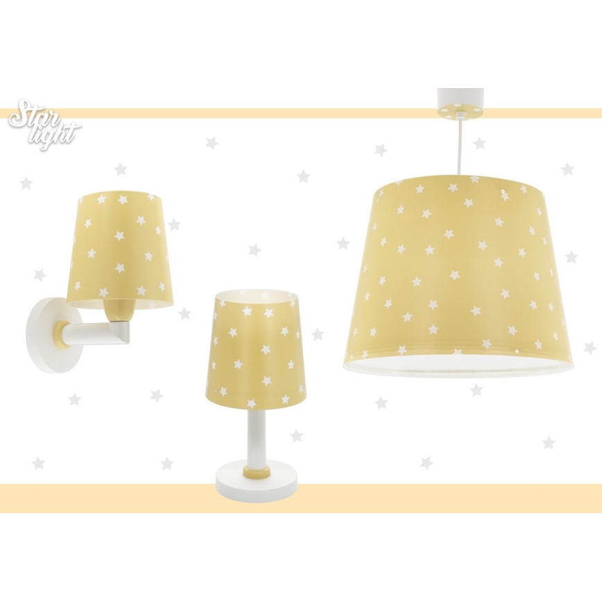 Dalber 82219A - Lasten seinävalo STAR LIGHT 1xE27/60W/230V keltainen