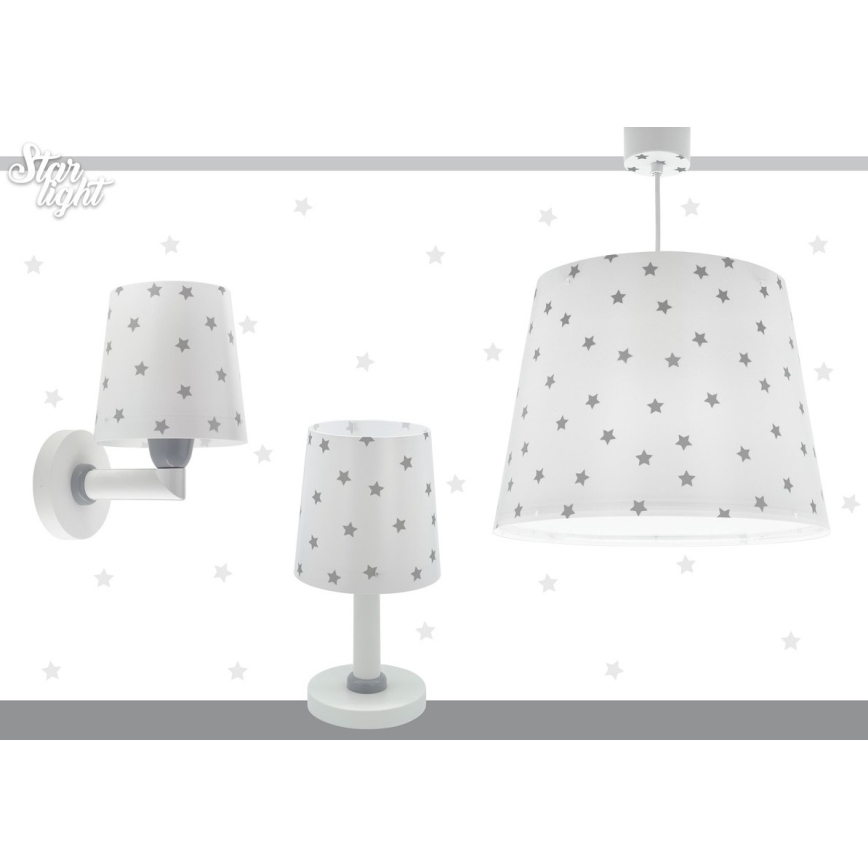 Dalber 82219B - Lasten seinävalo STAR LIGHT 1xE27/60W/230V valkoinen