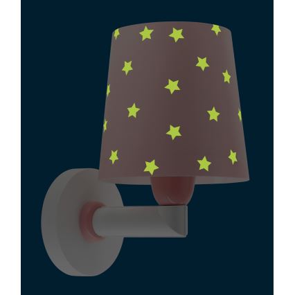 Dalber 82219S - Lasten seinävalo STAR LIGHT 1xE27/60W/230V pinkki