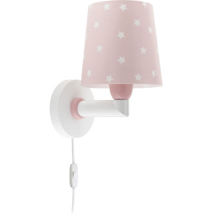 Dalber 82219S - Lasten seinävalo STAR LIGHT 1xE27/60W/230V pinkki