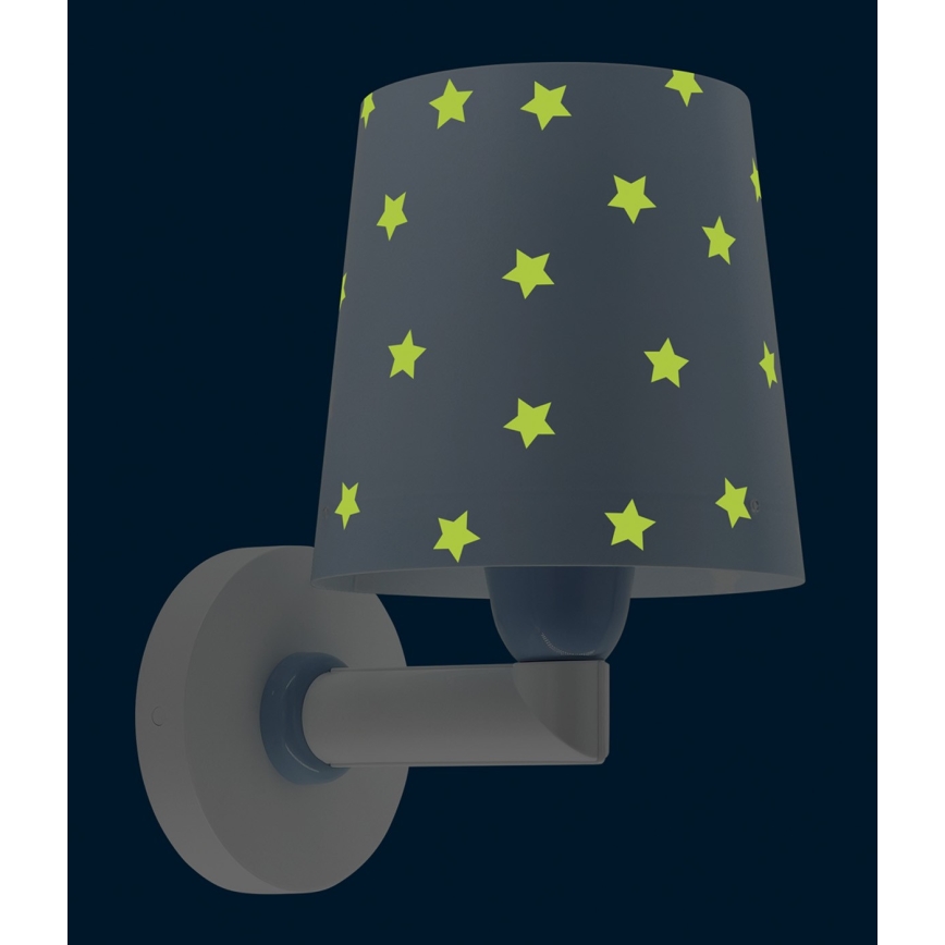 Dalber 82219T - Lasten seinävalo STAR LIGHT 1xE27/60W/230V sininen