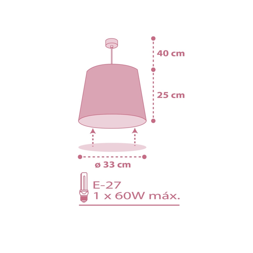 Dalber 82462 - Lasten kattokruunu FLAMINGO 1xE27/15W/230V