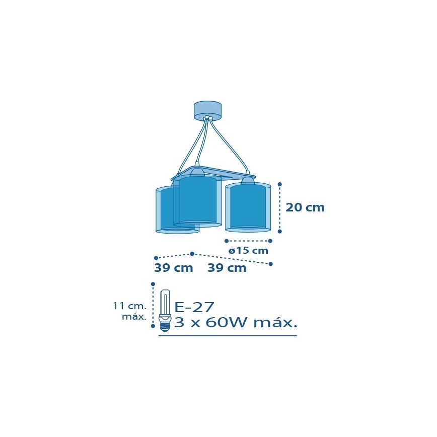 Dalber D-41344 - Lasten kattokruunu PLANETS 3xE27/60W/230V