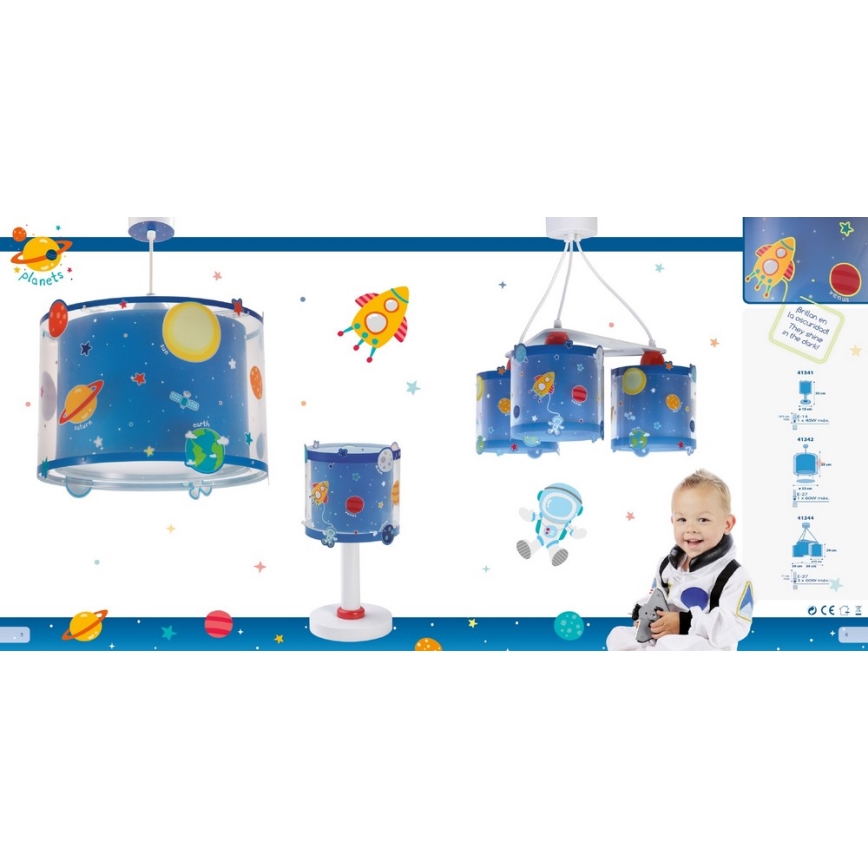 Dalber D-41344 - Lasten kattokruunu PLANETS 3xE27/60W/230V