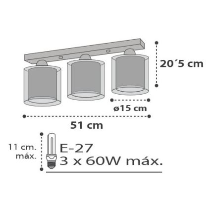 Dalber D-41413E - Lasten kattovalaisin CLOUDS 3xE27/60W/230V