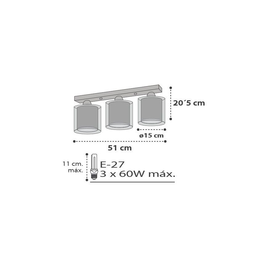 Dalber D-41413E - Lasten kattovalaisin CLOUDS 3xE27/60W/230V