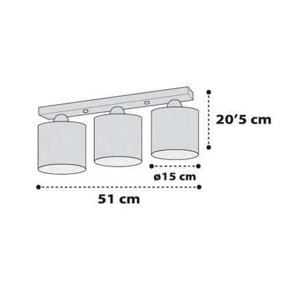 Dalber D-41413H - Lasten kattovalaisin CLOUDS 3xE27/60W/230V