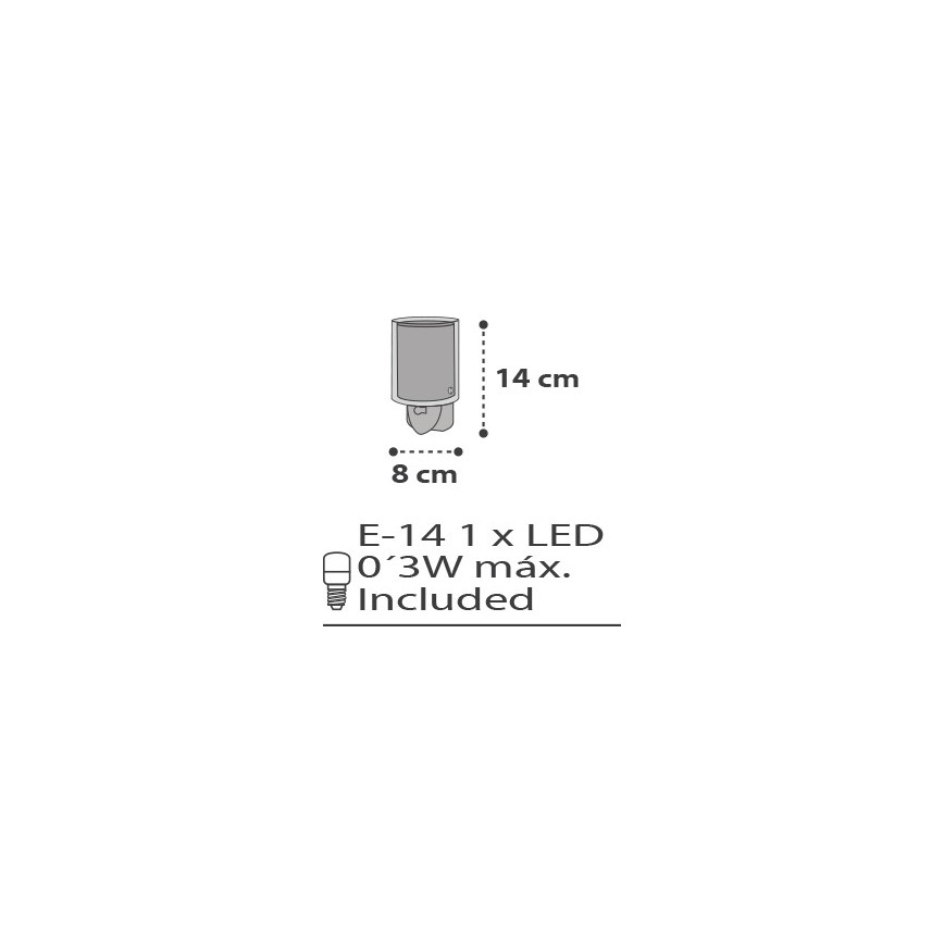 Dalber D-41415E - LED-valaisin PILVET LED / 0,3W / 230V