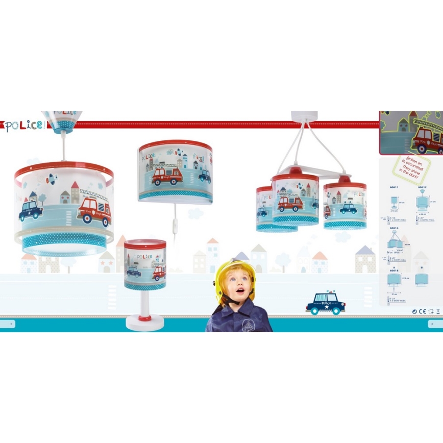 Dalber D-60614 - Lasten kattokruunu POLICE 3xE27/60W/230V