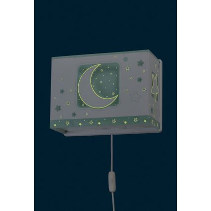 Dalber D-63238H - Lasten seinävalaisin MOONLIGHT 1xE27/60W/230V