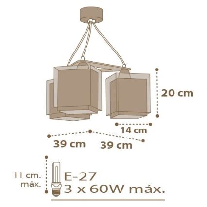 Dalber D-63394 - Lasten kattokruunu GOOD NIGHT 3xE27/60W/230V