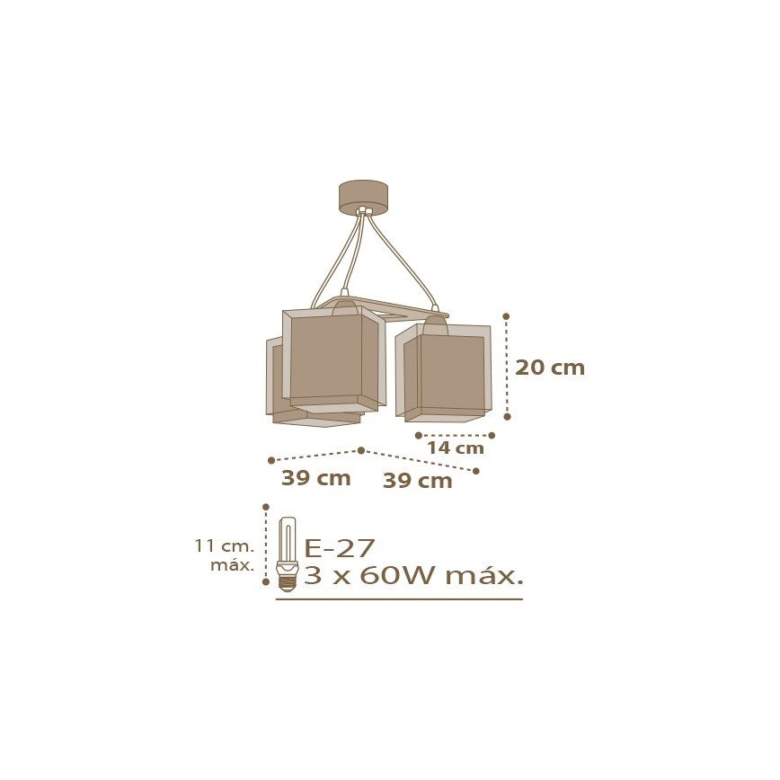 Dalber D-63394 - Lasten kattokruunu GOOD NIGHT 3xE27/60W/230V
