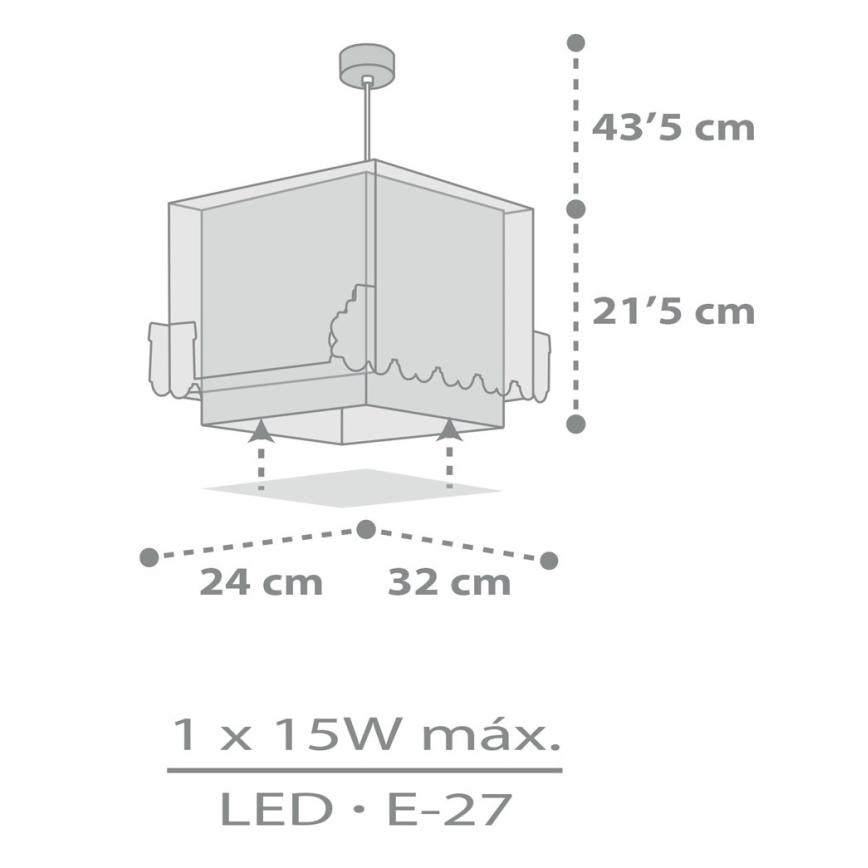 Dalber D-63532 - Lasten kattokruunu TRAIN 1xE27/60W/230V