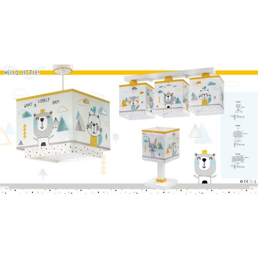 Dalber D-73242 - Lasten kattokruunu HELLO LITTLE 1xE27/15W/230V