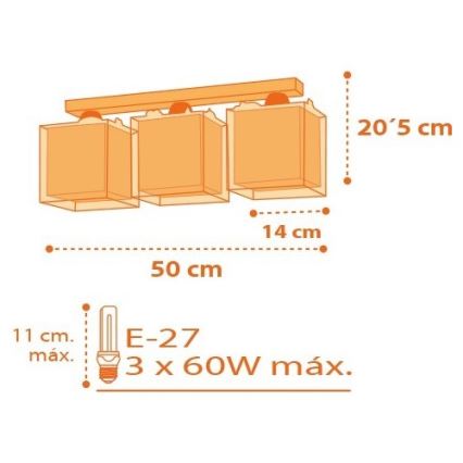 Dalber D-73453 - Lasten kattovalaisin DINOS 3xE27/60W/230V