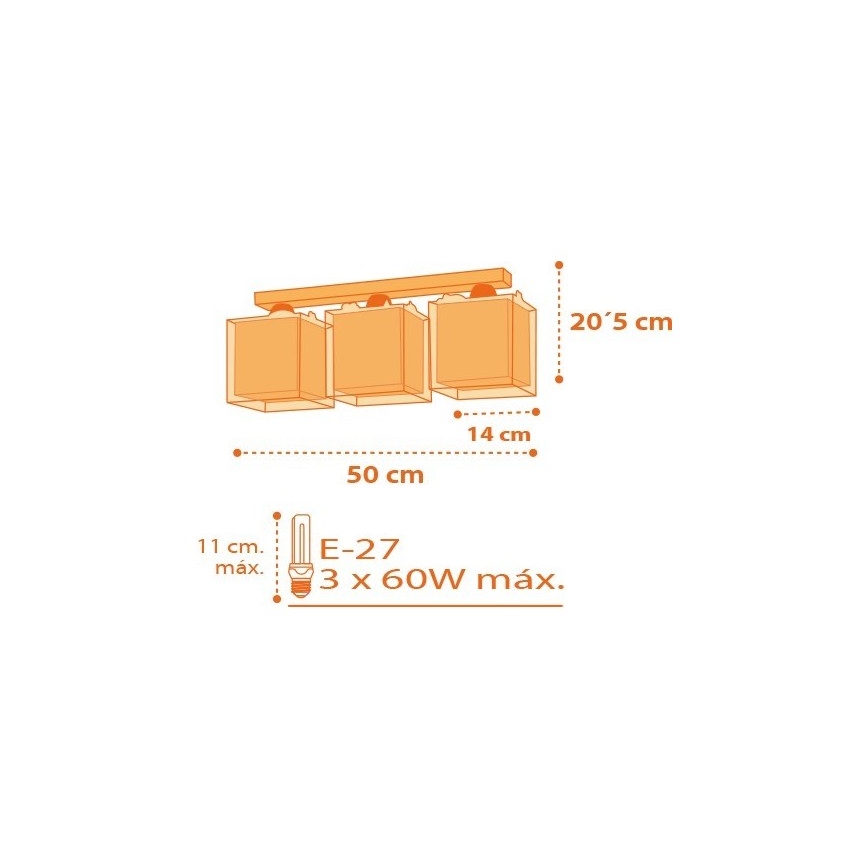 Dalber D-73453 - Lasten kattovalaisin DINOS 3xE27/60W/230V