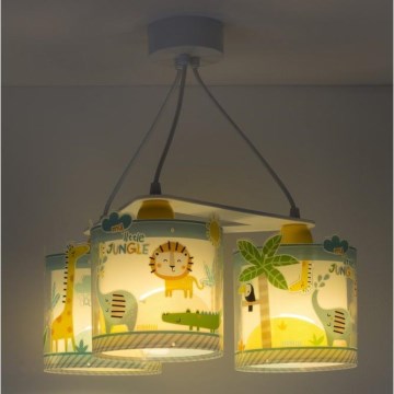Dalber D-76114 - Lasten kattokruunu MY LITTLE JUNGLE 3xE27/15W/230V